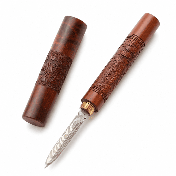Florvian Ice Pick of Stainless Steel,Wooden Handle Kitchen Tool,Puer Puerh Tea Knife with Safety Cover for Breaking Prying Cake Brick,Ice Chipper for Bar Bartender Restaurant Camping Picnics