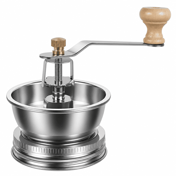 Florvian Mason Jar Coffee Grinder with Crank Handle Manual Coffee Grinder Stainless Steel Coffee Grinder Lid Attachment Detachable Hand Coffee Bean Grinder for Wide Mouth Mason Jars