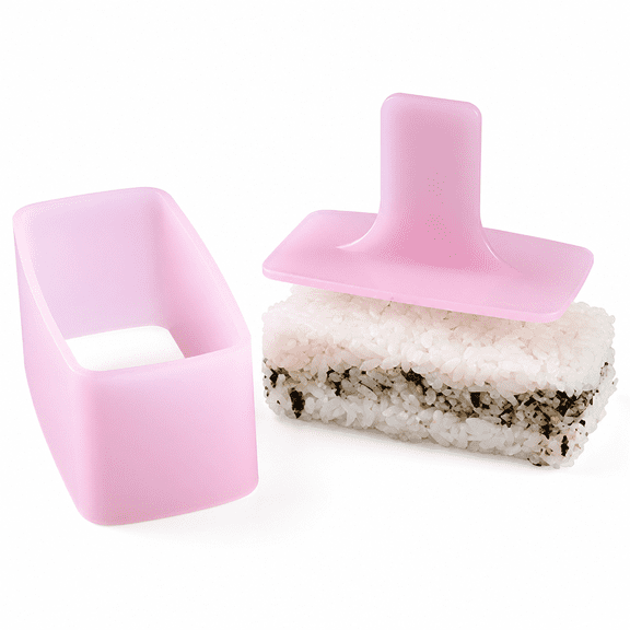 Florvian Pink Sushi Making Kit - Non-Stick Sushi Mold Press for Spam Musubi,Onigiri&Kimbap - Food Grade Plastic - Easy Clean Rice Ball Maker