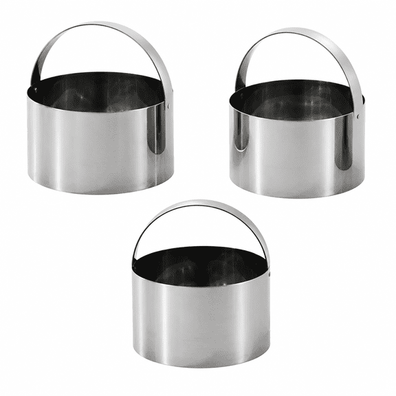 Florvian Round Biscuit Cutters with Handle,Stainless Steel Baking Essential Tool for Effortless Circle Cookie Shaping,Pastry,Cake Decoration CreationPrecise Cut for Dumpling,Scone,Donut