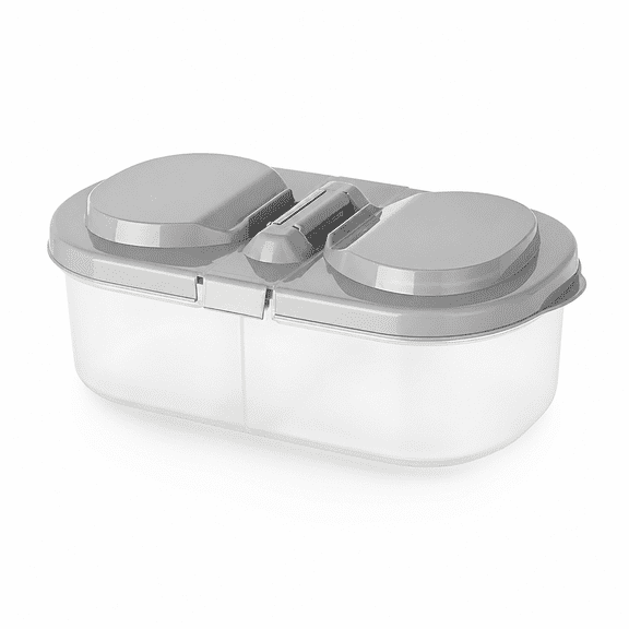 Florvian Snack Container - Divided Plastic Food Container Two Sections for Snacks on the Go ,Dishwasher Safe,Bpa-Free - with Lid -Bento Box Plastic Lunch and Food Storage Container