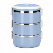 Florvian Stackable Stainless Steel Thermal Compartment Lunch Stackable Stainless Steel Thermo Bento Lunch Box Hot Food Containers for Adults Men Women