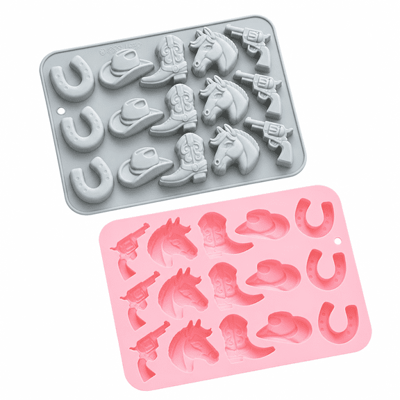 Florvian Western Denim Pattern Silicone Baking Molds for Resin Crafts,Chocolate,Soap Making,Reusable Cowboy Theme Molds,Flexible Design Theme Kitchen Tools