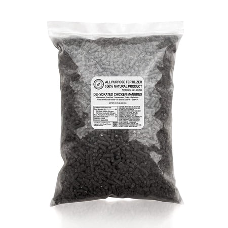Flosage NPKure, 4-2-2 NPK, Chicken Manure Pellets, All-Purpose, All-Natural Fertilizer, Organic, Do Not Burn Roots, for Common Crops, 5.75 Pounds