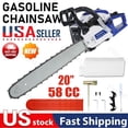 thumbnail image 1 of Floseru 2-Cycle 20-Inch Gas Chainsaw | 58cc Cordless Chain Saw for Wood Cutting, Tree Trimming, Farm & Home Garden Use | Automatic Oiler & Quick Start Engine, 1 of 10