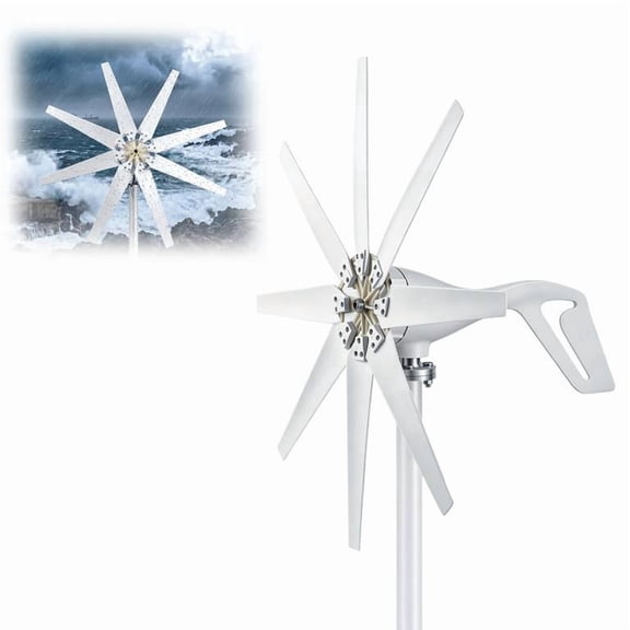 Floseru 2000W Wind Generator 24V, Three-Phase AC Turbine with 8 Blades, 1.25m Rotor Diameter, for Road Monitoring RV Boat, 32 x 32 x 26 Inch