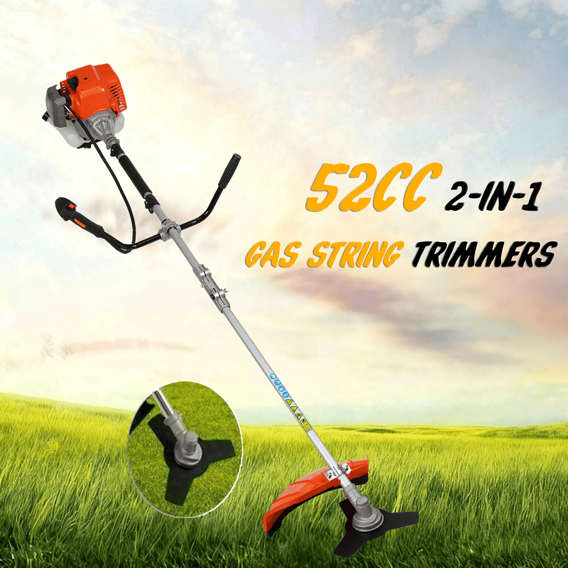 Floseru 2026 New Gas Weed Trimmer, 2 in 1 Cordless Lawn Mower,2-Stroke Gas Hedge Trimmer,52CC Weed Trimmer, Multi-Functional Trimming Tool for Outdoor Grass and Garden Bush