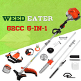 thumbnail image 1 of Floseru 2026 Upgraded 52cc Gas Power Cordless Hedge Trimmer, 5 in 1 Multifunctional Weed Eater with Brush Cutter, Hedge Trimmer, Pruner & Extendable Rods for Lawn, Garden & Yard Maintenance, 1 of 13
