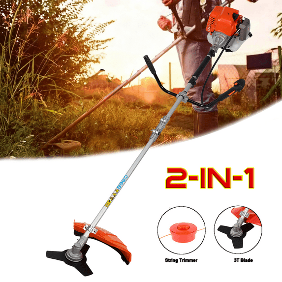 Floseru 2026 Upgraded Weed Wacker, 52CC Gas Weed Trimmer, 2 in 1 Gas String Trimmer and Grass Cutter with 3 Teeth Brush Cutter Blade, Weed Eater Gas Edger Lawn Tool for Garden Yard