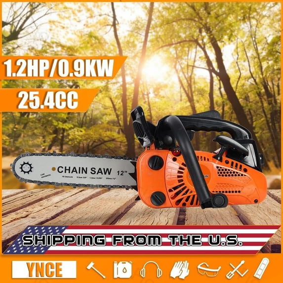 Floseru 25.4cc 1.2 HP Gas 12 in. Top Handle Chainsaw