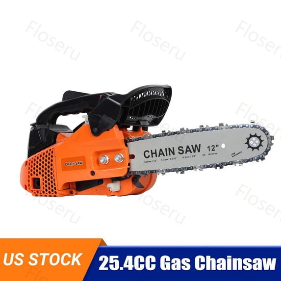 Floseru 25.4cc Gas Chainsaw, 1.2-HP, 12 Inch Chain Saw, Gas Powered Chainsaws, 2-Stroke Gasoline Power Chain Saws with Automatic Oiler for Wood Cutting, Easy-Start