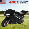 thumbnail image 1 of Floseru 49CC Mini Motorcycles for Kids, 2-Stroke Kids Dirt Bike, Gas Power Pocket Rocket Bike with Front Rear Disc Brakes, Dual Headlights Gas Motorbike, Boys Trail Mini Bike Up to 30KM/H, 1 of 8