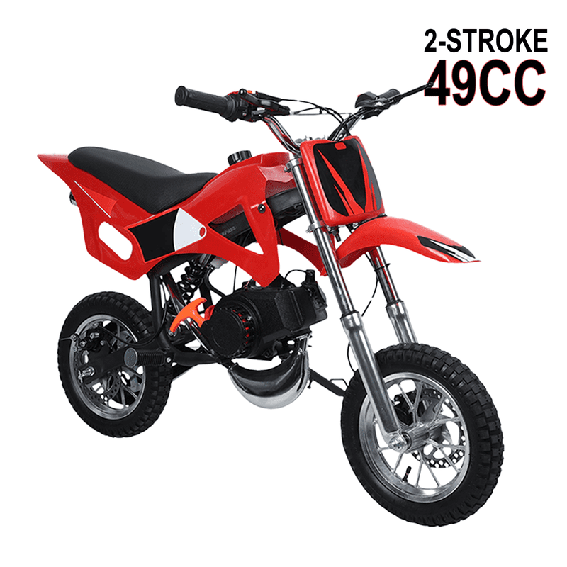 Floseru 49cc 2-Stroke Pro-Level Kids Dirt Bike | 220LBS Heavy Duty Gas Motorcycle w/Hydraulic Disc Brakes & Suspension | 25MPH Off-Road Beast | CPC Motocross Bike with 3X Durable Alloy Frame