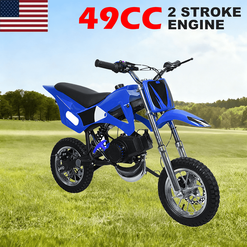 Floseru 49cc Dirt Bike,Dirt Bike for Kids,Gas Power 2-Stroke Kids Dirt Bikes Mini Bike Gas Powe Off Road Trail Bike Gas-Power Motocross Off-Road Conditions