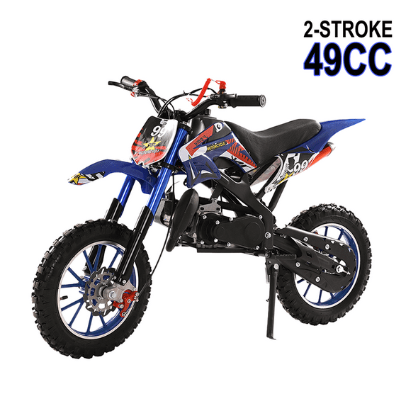 Floseru 49cc Kids Dirt Bike, Gas Dirt Bike Max Load 220LBS, 2-Stroke Gas Power Motocross, Mini Bike Gas Powe, Off Road Mini Motorcycle Max Speed 25MPH for More Summer Fun
