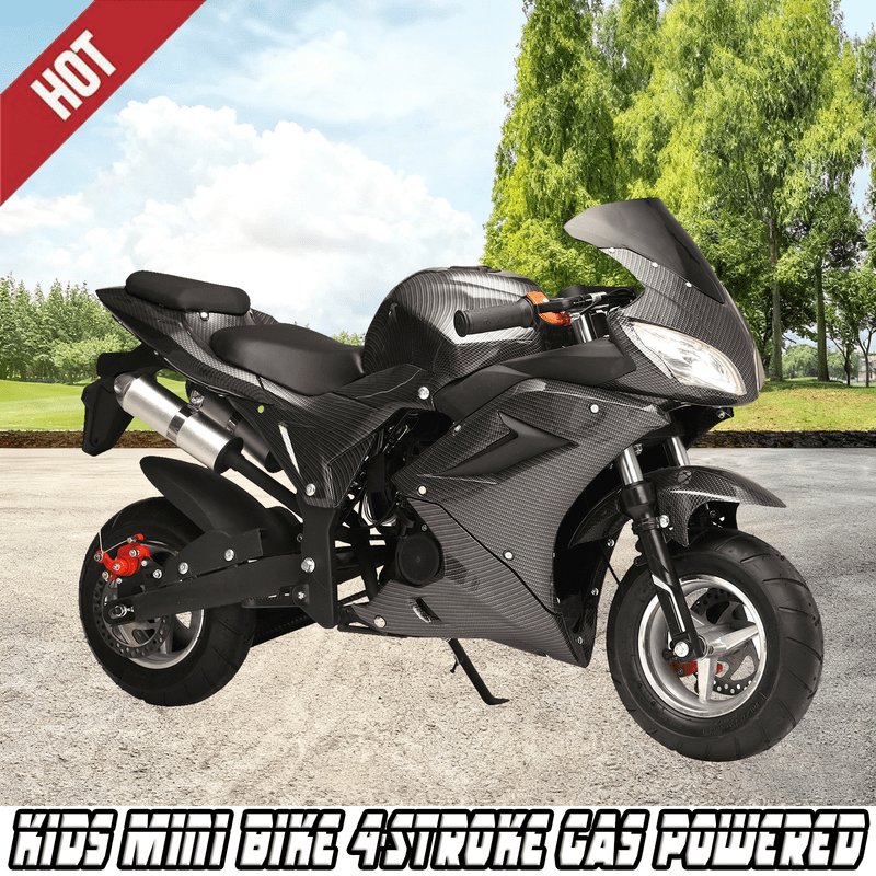 Floseru 49cc Kids Motorcycle, Mini Dirt Bike, 4-Stroke Dirt Bike with 6.5" Off Road Tire, Gas Power Motocross with Front Rear Disc Brakes, Max Speed 25MPH,Max Load 330 LBS,Gift for 8-14 Kids,