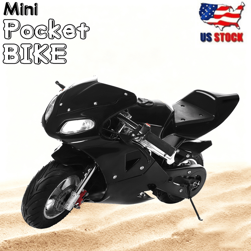 Floseru 50cc 2-Stroke Gas Motorcycle for Kids Teens, Heavy-Duty Mini Motorcycle Pocket Bike with 170 LB Capacity, Up to 20MPH, 11" Wheels, Dual Headlights Disc Brakes, Street Legal Mini Bike