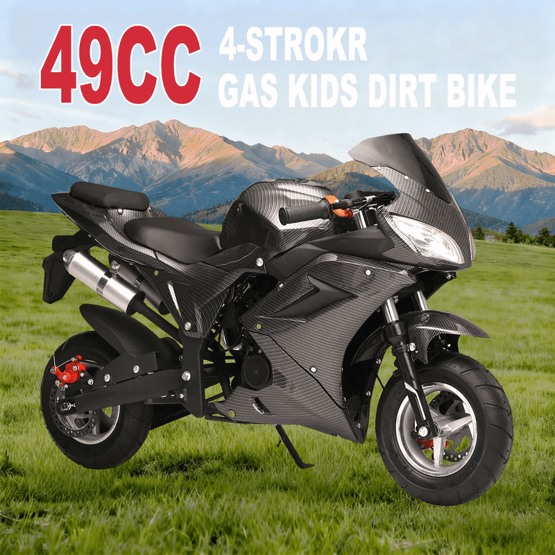 Floseru 50cc 4-Cycle Pocket Motorbike, Gas Power Mini Motorcycle Bike, Mini Motorcycle, Gas Pocket Rocket Motorbike, Max Speed 25MPH, 330lbs Weight Capacity