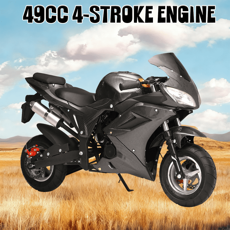 Floseru 50cc Dirt Bike, Kids Dirt Bike, Mini Motorcycles, 4-Stroke Gas Power Motocross, Kids Motorcycle Off Road Pocket Motorbike with Front Rear Disc Brakes, Racing Dual Headlights 2026 Upgrade