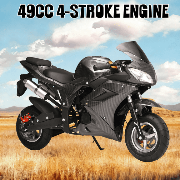 Floseru 50cc Dirt Bike, Kids Dirt Bike, Mini Motorcycles, 4-Stroke Gas Power Motocross, Kids Motorcycle Off Road Pocket Motorbike with Front Rear Disc Brakes, Racing Dual Headlights 2026 Upgrade