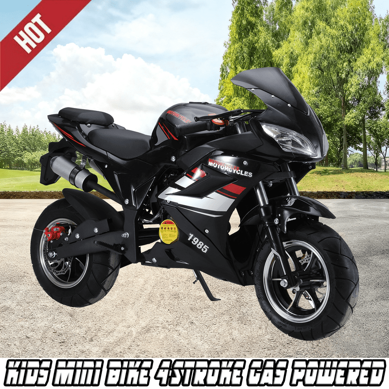 Floseru 50cc Dirt Bike, Kids Dirt Bike, Mini Motorcycles, 4-Stroke Gas Power Motocross, Kids Motorcycle Off Road Pocket Motorbike with Front Rear Disc Brakes, Racing Dual Headlights 2026 Upgrade