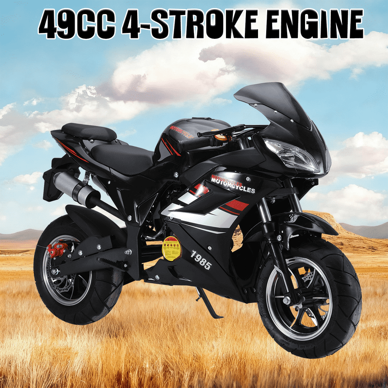 Floseru 50cc Gas Pocket Motorbike, Kids Ride-On Toy, 25MPH Max Speed, Pocket Rocket Bike, Mini Gas Motorbike Pocket Bike, Gasolina para Niños Motocicleta, EPA Approved