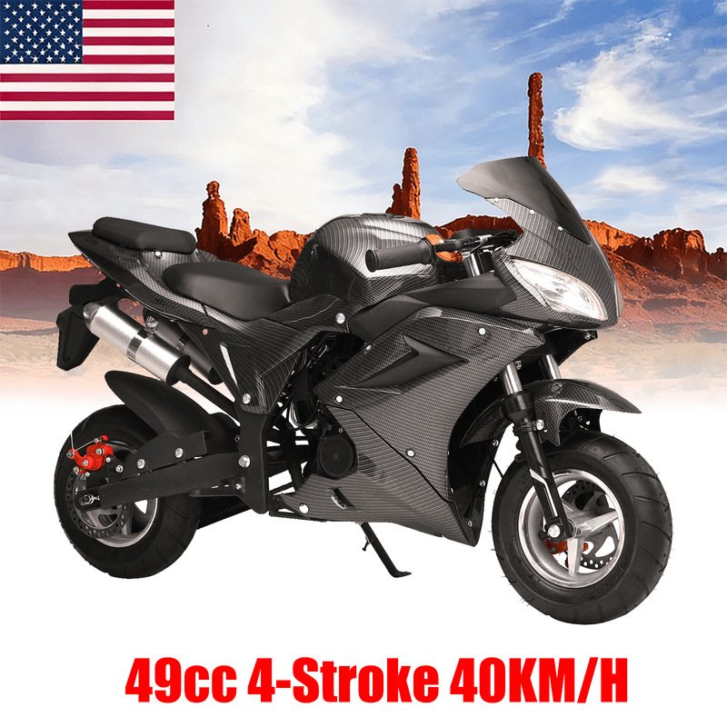 Floseru 50cc Motorcycles, Gas Powered Pocket Bike with 1.8L Tank, Gas Tank Mini Motorcycle with High Brightness Dual Headlights Rubber Handlebar, EPA Approved Kid Toy Motorcycle Ages 8-14