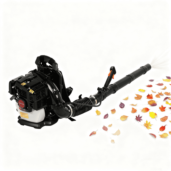 Floseru 52CC Backpack Leaf Blower – Gas Powered 1.7 HP 2 Cycle 550 CFM 200 MPH High Airflow, Ergonomic Design, Low Vibration, and Cruise Control, Leaf Blower for Lawn Care