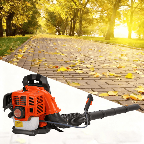 Floseru 52CC Gas Backpack Leaf Blower – 1.7 HP 2-Cycle Gas Leaf Blower, 550 CFM High-Velocity, 200 MPH High Airflow, Powerful Clearing Performance and Ergonomic Harness System