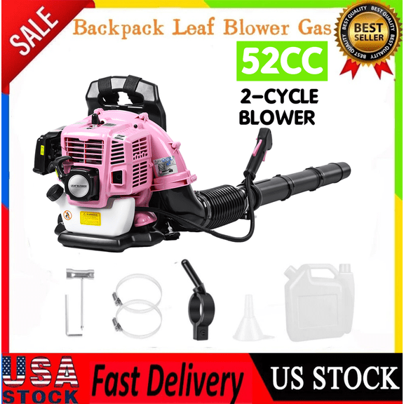 Floseru 52CC Gas Backpack Leaf Blower – 1.7 HP 2 Cycle Gas Leaf Blower, 550 CFM High-Velocity, 200 MPH High Airflow, Powerful Clearing Performance and Ergonomic Harness System