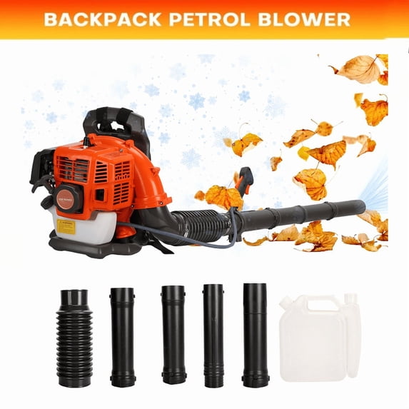 Floseru 52CC Gas Backpack Leaf Blower – 1.7HP 2 Cycle Gas Leaf Blower, 550CFM High-Velocity, 200MPH High Airflow, Powerful Clearing Performance and Ergonomic Harness System