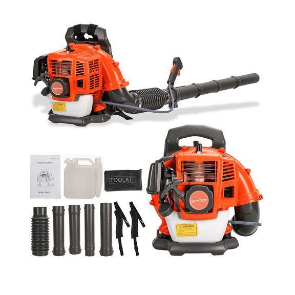 Floseru 52CC Gas Leaf Blower, 2 Cycle Backpack Leaf Blower, Up to 550CFM and 200MPH , Variable Speed & Cruise Control, Powerful Blowing Force