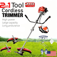 thumbnail image 1 of Floseru 52cc 2-Stroke Gas Powe String Trimmer, Weed Wacker, Trimmer and Edger with Multi Accessories, Sharp Blade, Long Rod for Lawn, Garden, Yard, etc, 1 of 9