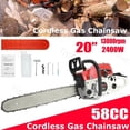 thumbnail image 1 of Floseru Gas Powered Chainsaw 20IN 58CC 2-Cycle Gas Chainsaw Cordless Petrol Gasoline Chain Saw for Farm, Garden and Ranch, 1 of 10