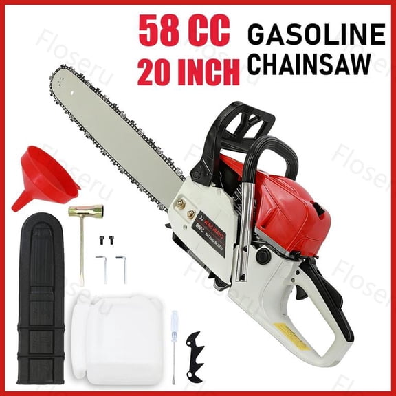 Floseru 58CC 20-Inch Gas Chainsaw, 3.2HP 2-Stroke Engine, Easy Start, Gas Powered Chainsaw for Tree Cutting, Firewood and Logging