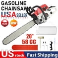 thumbnail image 1 of Floseru 58CC Gas Chainsaw 20 Inch 2-Cycle Gas Powered Chain Saws 3.2 HP Power Chain Saw Cordless Gasoline Powered Chainsaw for Tree Wood Cutting, 1 of 8
