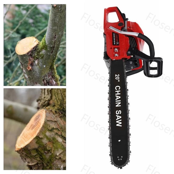 Floseru 58CC Gas Chainsaw 20 Inch Bar - 3HP 2-Cycle Gas Chain Saw with Easy Start, Anti-Vibration for Forest Logging, Wood, Orchards and Ranches Cutting Use