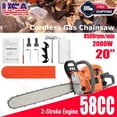 thumbnail image 1 of Floseru 58CC Gas Powered Chainsaw 20 Inch Bar Chainsaws 2-Cycle Cordless Handheld Petrol Gasoline Chain Saw for Tree Felling Forestry Logging Backyard Storm Cleanup Farm Wood Cutting, 1 of 10