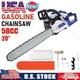 thumbnail image 1 of Floseru 58CC Gas Powered Chainsaw 20 Inch Bar Chainsaws 2-Cycle Cordless Handheld Petrol Gasoline Chain Saw for Tree Felling Forestry Logging Backyard Storm Cleanup Farm Wood Cutting, 1 of 10