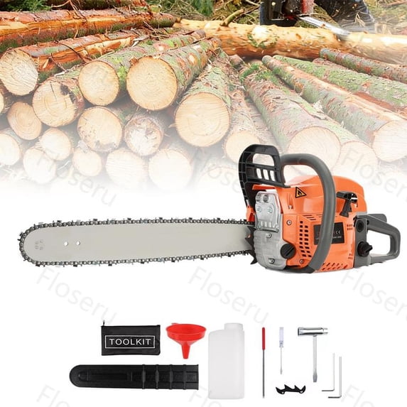 Floseru 58cc Gas Chainsaw 2-Cycle Engine Gas Powered Chainsaws 20 Inch Petrol Handheld Cordless Gasoline Chain Saw for Cutting Wood Tree Trimming Farm Garden
