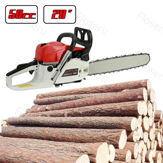 Floseru 58cc Gas Chainsaw 20 Inch Bar – 3.2 HP Gas Powered Chainsaw with Easy-Start, Pro Anti-Vibration for Farm, Ranch, and Ranch & Heavy-Duty Work
