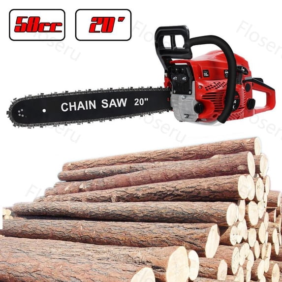 Floseru 58cc Gas Chainsaw 20 Inch Gas Powered Chainsaws 2-Cycle Petrol Handheld Gasoline Chain Saw Power Saws for Cutting Wood Tree Trimming