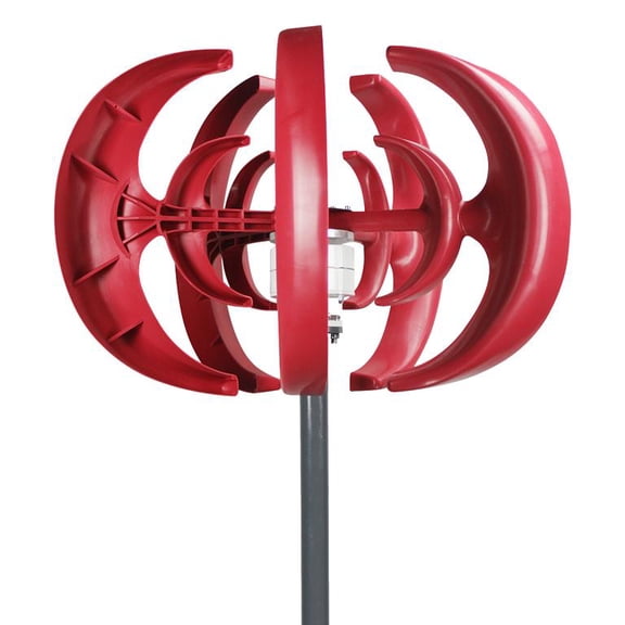 Floseru 600W Red Wind Power Generator, Precision Jetting Moulding Blades, Dual Bearings Design Low Vibration, for Home Monitoring System, 33 x 24 Inch