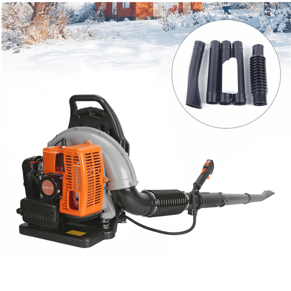 Floseru 63CC Gas Leaf Blower, 3 HP Backpack Blower with 665 CFM Air Volume and 205 MPH Wind Speed, Powerful 2 Stroke Engine for Heavy-Duty Lawn, Yard, and Parking Lot Cleanup