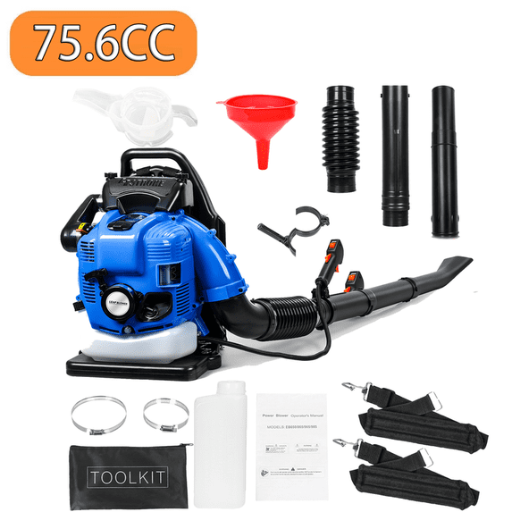 Floseru 75.6CC Backpack Leaf Blower – Gas Powered 3.5 HP 4-Cycle 900 CFM 210 MPH High Airflow, Ergonomic Design, Low Vibration, and Cruise Control, Leaf Blower for Lawn Care