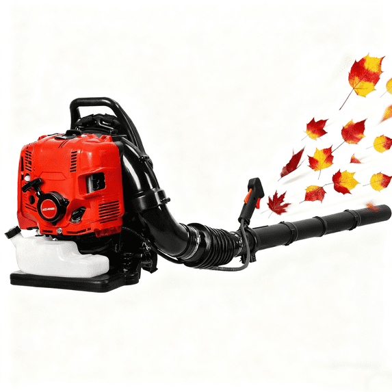 Floseru 75.6CC Gas Backpack Leaf Blower, 4-Stroke ,900CFM, 210MPH , Variable Speed & Cruise Control, Ergonomic Harness, Reduced Emissions, for Fast Yard Cleanup