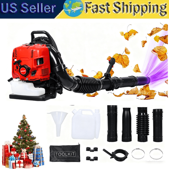 Floseru 75.6CC Gas Leaf Blower, 4 Cycle Backpack Leaf Blower, Up to 900CFM and 210MPH , Variable Speed & Cruise Control, Powerful Blowing Force
