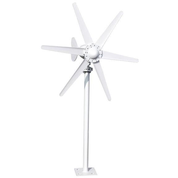 Floseru 800W Wind Turbine White, 6 Blade Generator with Built-in Controller, 12V/24V Output, for RV Boat Marine, 41 x 26 Inch