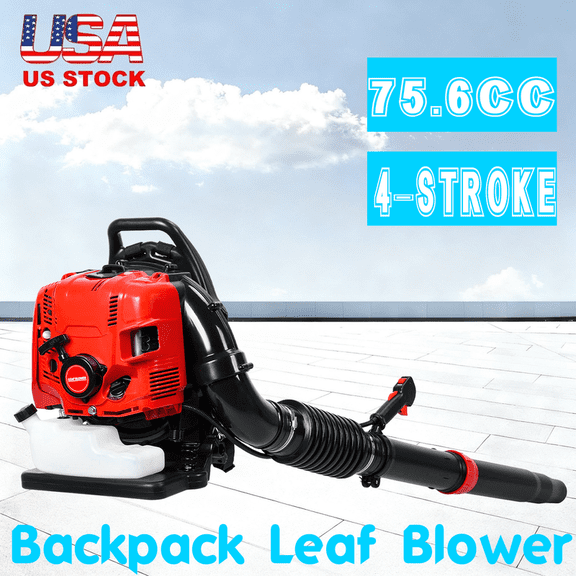 Floseru Backpack Gas Powered Leaf Blower, Commercial 900CFM 75.6CC 5HP 2 Stroke Powerful Lightweight Gasoline Grass Lawn Blower w/Harness Air-Cooled & Fuel Tank for Yard Lawn Care, Snow Removal