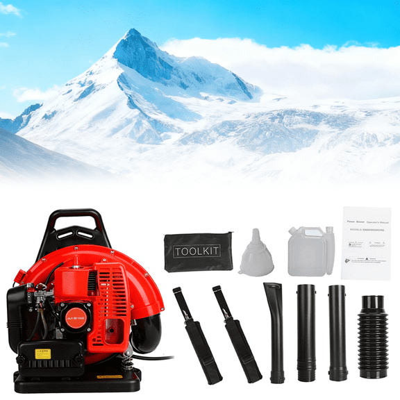 Floseru Backpack Leaf Blower 63CC 2 Cycle Backpack Gas Powered Leaf Blower with Fuel Tank, Grass Lawn Blower Air Cooling Gasoline Grass Blower for Leaf, Sand, Gravel, Snow, Yard and Driveway